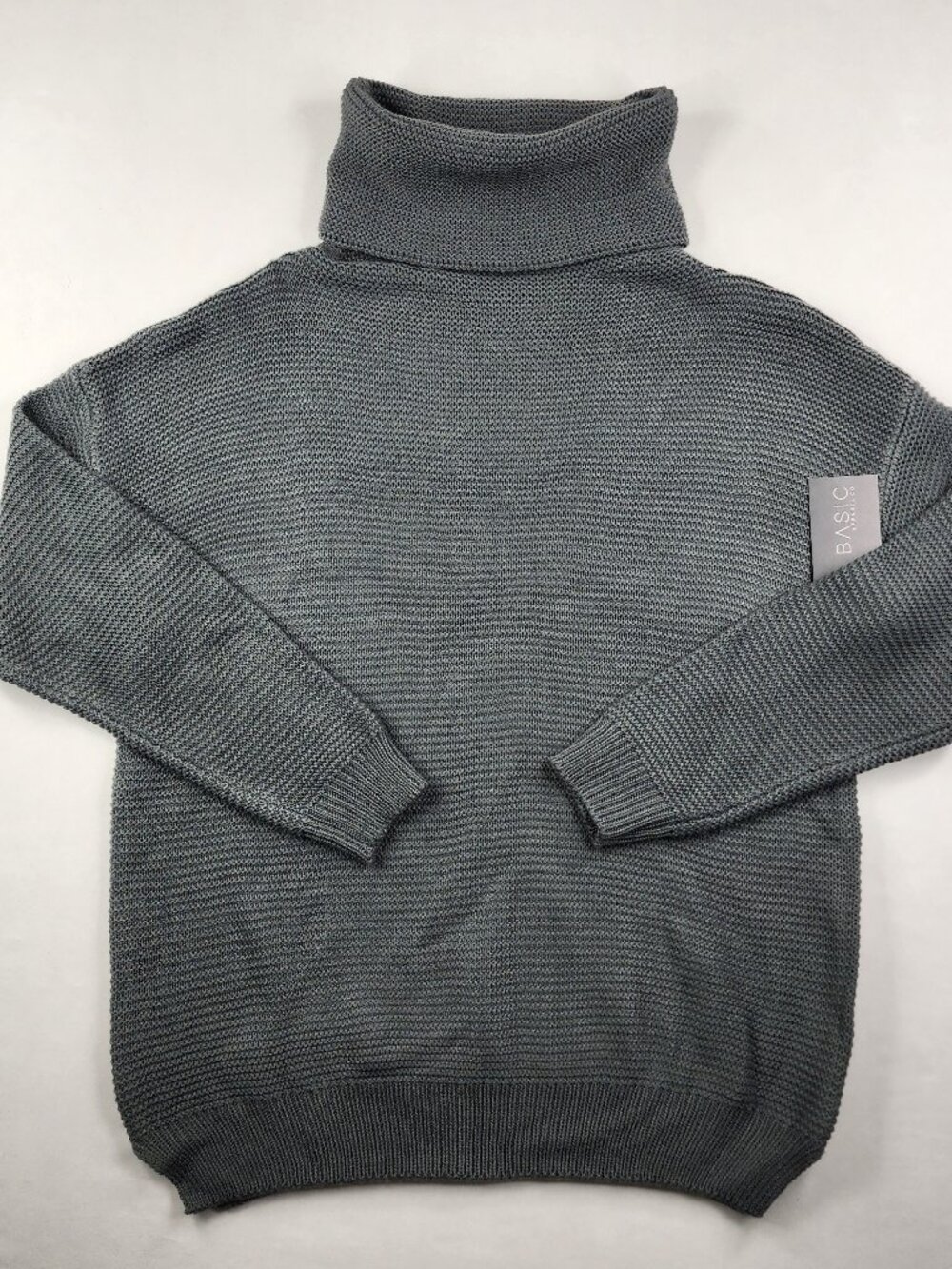 Basic Apparel Womens L Grey Erine Turtleneck Knit Sweater Cozy Pullover NWT